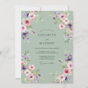 Salbei Lavendel Ranunculus Eukalyptus Hochzeit Einladung