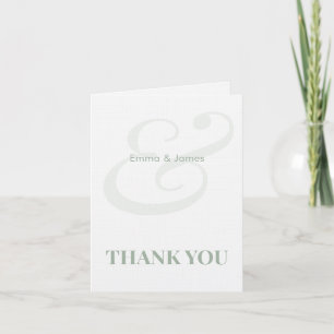 Salbei-Minimalist-Ampersand-Hochzeit Dankeskarte