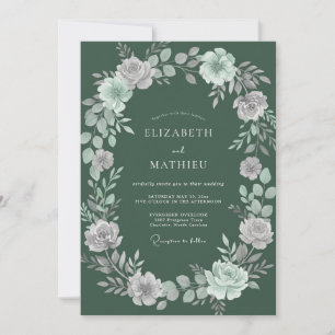 Salbei-Mint-Blumen-Botanische Hochzeit Einladung