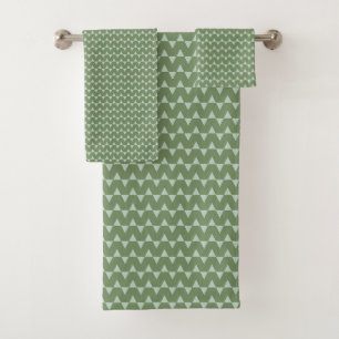 Salbei-Minze-Zickzack-Muster moderne geometrische  Badhandtuch Set