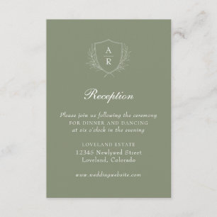 Salbei Moderne Einfache Blätter Wappen Hochzeitsem Begleitkarte