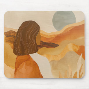 Salbei-Mond-Boho-Wüstenhügel-Terrakotta-Landschaft Mousepad