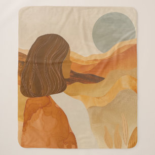 Salbei-Mond-Boho-Wüstenhügel-Terrakotta-Landschaft Sherpadecke