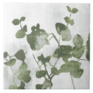 Salbei Olivgrüne Malerische Botanische Kunst 01 Fliese