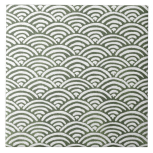 Salbei-Olivgrüne malerische geometrische Kunst 06 Fliese