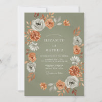 Salbei Orange Florale Umarmung Hochzeit