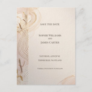 Salbei-Pfirsich-Botanische-Save-The-Date-Postkarte Postkarte