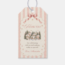 Salbei-Rosa Winterdorf Weihnachten Baby Shower