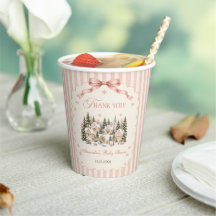 Salbei-Rosa Winterdorf Weihnachten Baby Shower