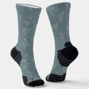 Salbei-Rosen-Liniensocken Socken