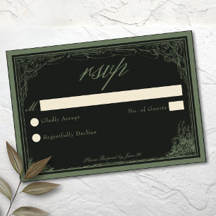 Salbei Schwarze Vintage Botanische Gitterbogen Hoc RSVP Karte