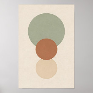 Salbei-Terrakotta-gestapelter Kreis Abstract Poste Poster