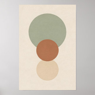 Salbei-Terrakotta-gestapelter Kreis Abstract Poste Poster