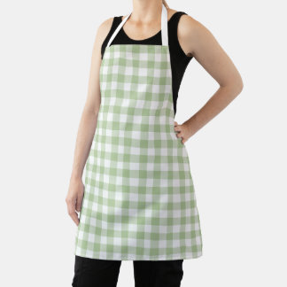 Salbei und Weiß Büffel Karo Gingham Schürze