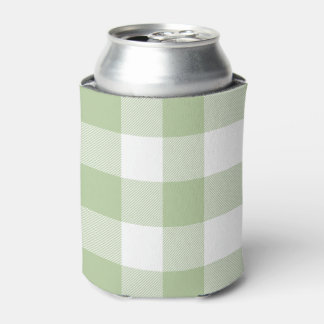 Salbei und Weißbüffel-Karo Gingham Dosenkühler
