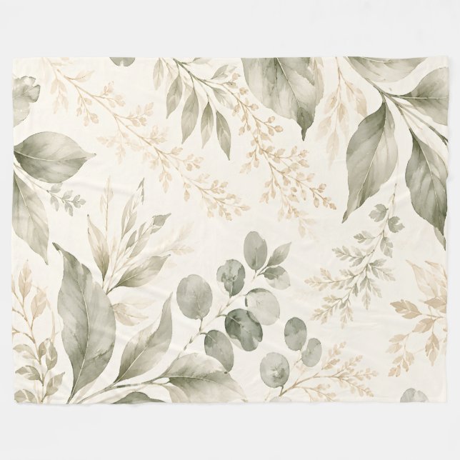 Salbei-Wiese-Botanik-Fliesblanke Fleecedecke (Vorderseite (Horizontal))