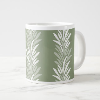 Salbei-Wiesen-Grün-Palmblätter-Naturkunstkarte Jumbo-Tasse