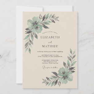 Salbeiblüten Botanische Hochzeit Einladung