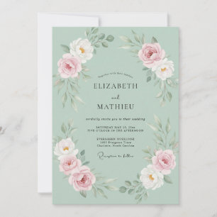 Salbeiblüten Romantische Hochzeit Einladung
