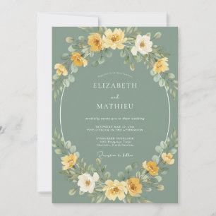 Salbeigelbe botanische wunderliche Hochzeit Einladung
