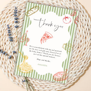 Salbeigrün Ciao Baby Italienische Pizza Baby Showe Einladung