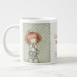 Salbeigrün Creme Beige Whimsical Polka Punkt Rotha Jumbo-Tasse