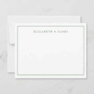 Salbeigrün einfache elegante vintage personalisier mitteilungskarte