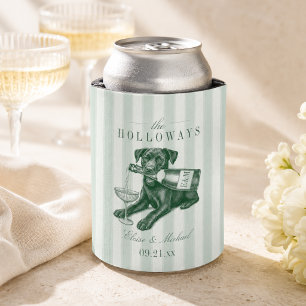 Salbeigrün gestreifte Labrador Retriever Hochzeit Dosenkühler
