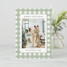 Salbeigrün Gingham Karo 5 Foto Weihnachten