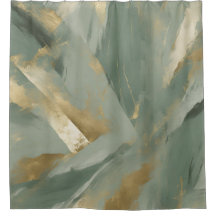 Salbeigrün Gold Beige Farb Abstrakt