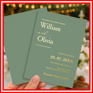 Salbeigrün   Goldene Hochzeit Folieneinladung