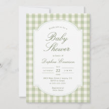 Salbeigrün kariert Baby Shower