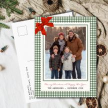 Salbeigrün kariert Mehrfach Foto Weihnachten