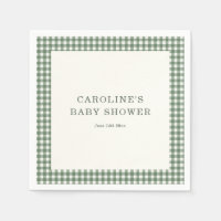 Salbeigrün kariert, personalisiertes Babyshower-Ge