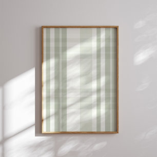 Salbeigrün kariertes Wandbild Poster
