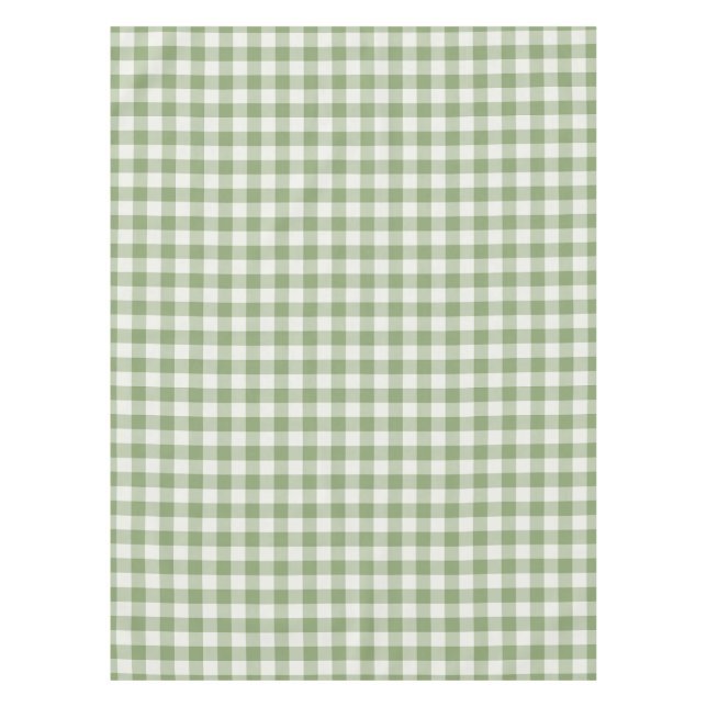 Salbeigrün klassisch Gingham Karo Tischdecke (Vorderseite)