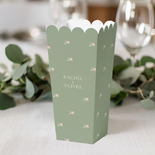 Salbeigrün Kleines Blumen-Popcorn-Hochzeitsgesch Geschenkschachtel