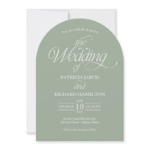 Salbeigrün Minimalistischer Bogen Hochzeit Elegant