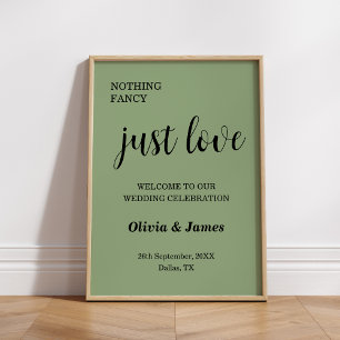 Salbeigrün Nichts Besonderes, nur Liebe Hochzeitsb Poster