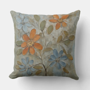 Salbeigrün Orange Blau Floral Kissen