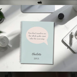 Salbeigrün rosafarben inspirierender Ziel-Zitat Planer