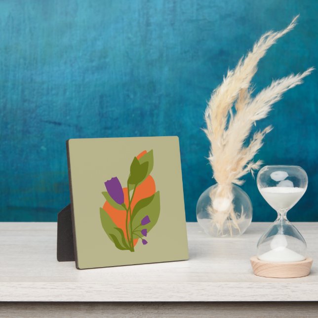 Salbeigrün und Blume Fotoplatte (InSitu)