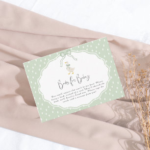 Salbeigrüne Alberne Gans Coquette Babyparty Begleitkarte
