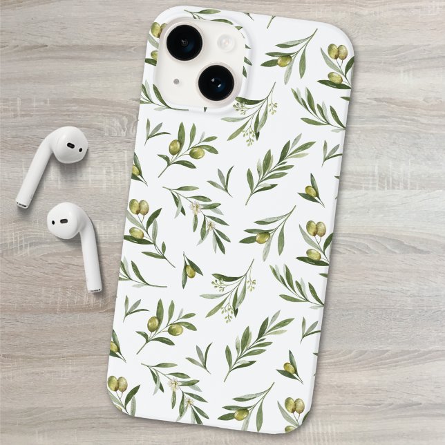 Salbeigrüne Aquarell-Oliven Case-Mate iPhone 14 Hülle (Von Creator hochgeladen)