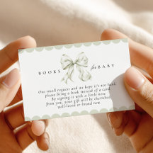 Salbeigrüne Bogen-Baby-Shower-Bücher für Baby-Kart