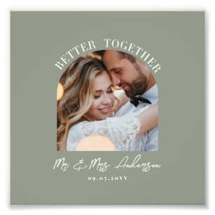 Salbeigrüne Bogen-Foto-Hochzeitsgeschenk-Homedekor Fotodruck