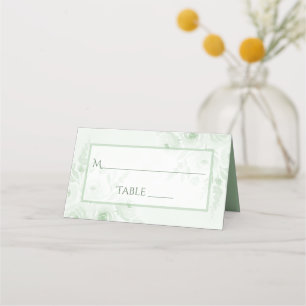 Salbeigrüne Boho-Floral-Elegante Hochzeits-Schreib Platzkarte