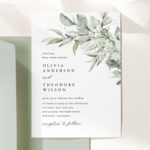 Salbeigrüne botanische Wasserfarbe elegante Hochze