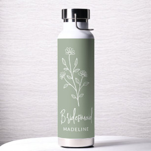 Salbeigrüne Brautjungfer Blumenjunggesellinnenabsc Trinkflasche