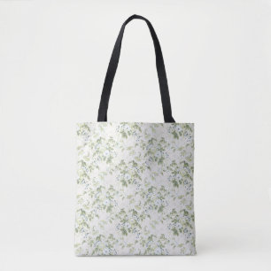 Salbeigrüne Chintz-Tasche, Englischer Blumenprint Tasche
